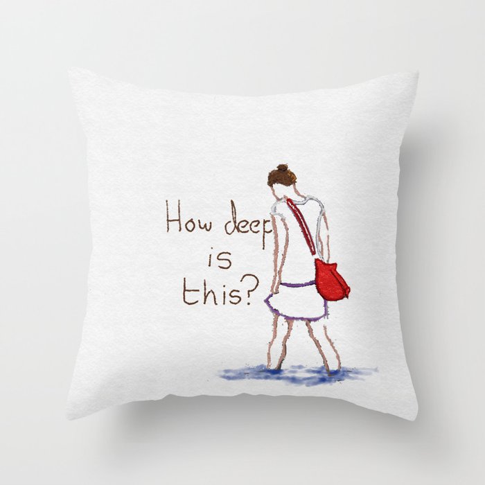 How deep is this? Throw Pillow