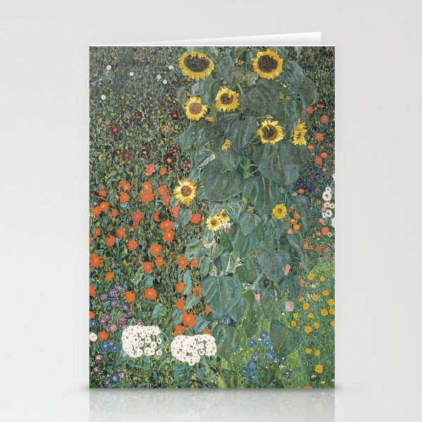 Gustav Klimt Farm Garden With Sunflowers Stationery Cards By Constantchaos Society6