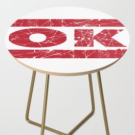 OK Red Ink Stamp Side Table