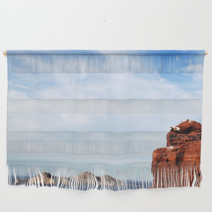 Mexico Photography - An Orange Cliff By The Blue Ocean Wall Hanging