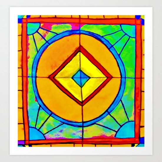 Stained Glass Paper Art Print
