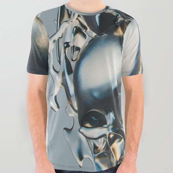 I guess you had to be there; headcase; metallic skulls crashing art portrait color photograph / photography All Over Graphic Tee