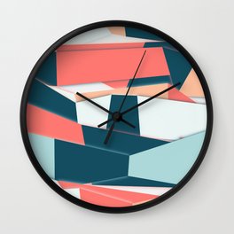Geometric Abstract Colorful Art Retro Pattern Wall Clock