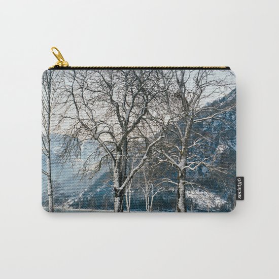 Trees By A Winter Lake Carry-All Pouch