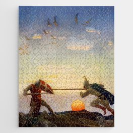 “Death of King Arthur and Mordred” by NC Wyeth Jigsaw Puzzle