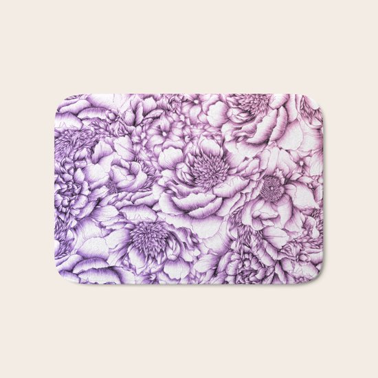 Peony Pattern Bath Mat