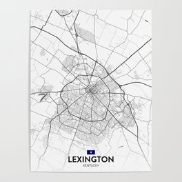 Lexington, Kentucky, United States - Light City Map Poster