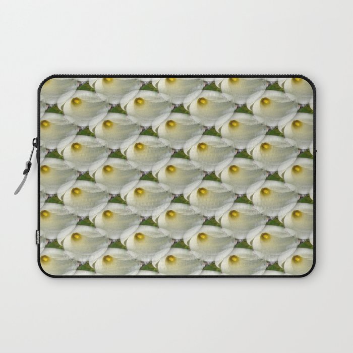 Overhead Shot of A Cream Calla Lily In Soft Focus Laptop Sleeve