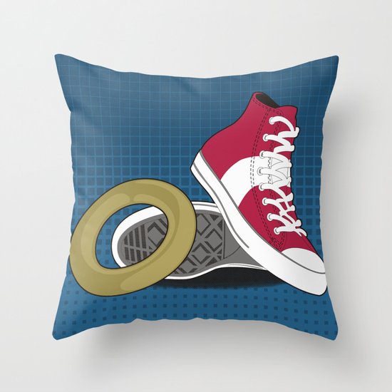 Sonic Converse - Blue Throw Pillow