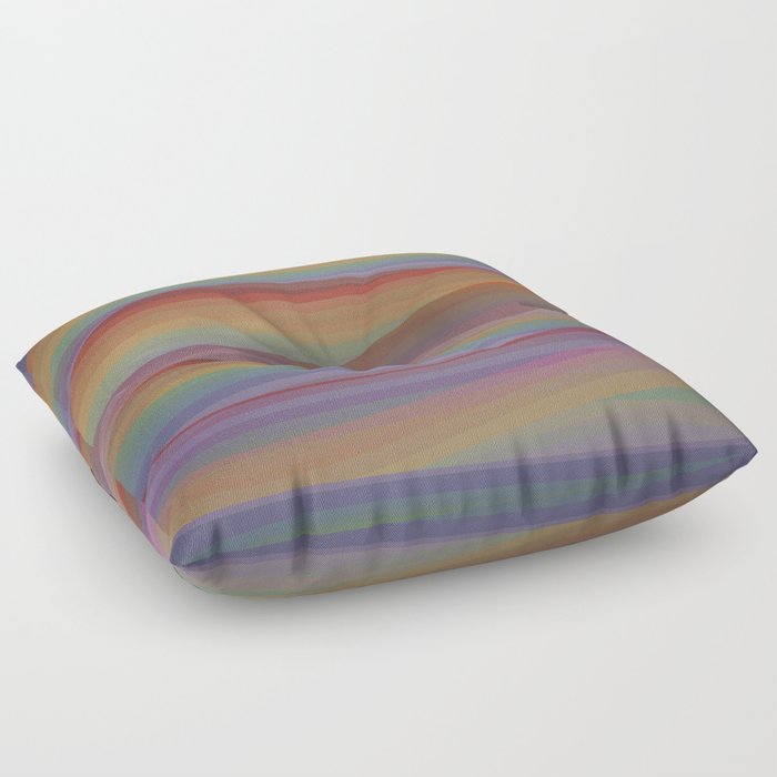 Multicolor Earth Tone Flowing Lines Floor Pillow