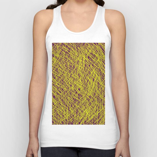 Expressive Yellow (Abstract, purple and yellow) Unisex Tank Top