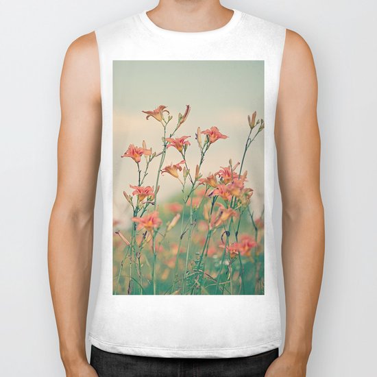 Orange Lilies Biker Tank