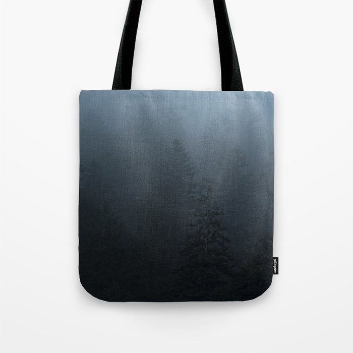 Blue Trees in Fog Great Smoky Mountains Tote Bag
