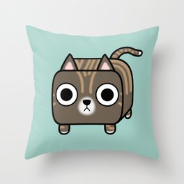 Cat Loaf - Brown Tabby Kitty Throw Pillow