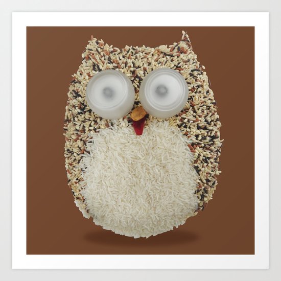 Specs, The Grainy Owl! Art Print