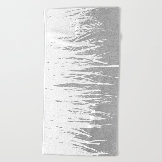 Concrete Fringe White Side Beach Towel