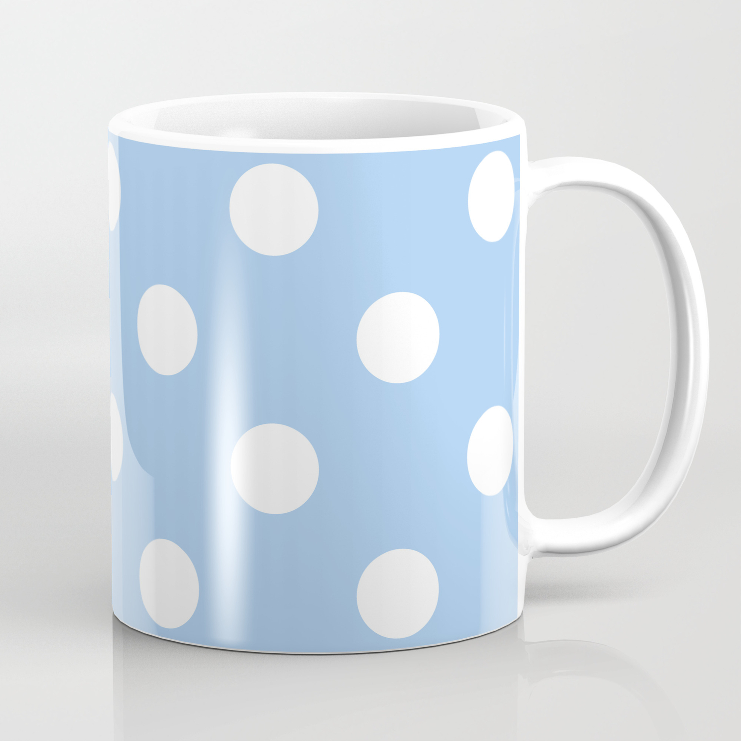New Details about   ECP Designs Stoneware Light Blue polka dot Mugs x 4
