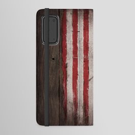 Wood American flag Android Wallet Case