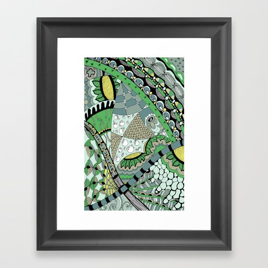 The fish who dreamed of sunflowers and buttons Framed Art Print
