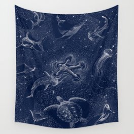 Cosmic Ocean with astronaut Wall Tapestry