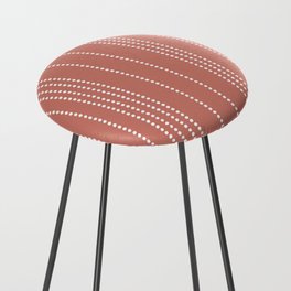 Ethnic Spotted Stripes in Peach Counter Stool