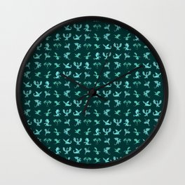 Dragon Silhouette in Fantasy Green Watercolor Wall Clock | Monster, Fantasy, Blue, Mythical, Dungeonsanddragons, Dragon, Painting, Boy, Man, Teal 