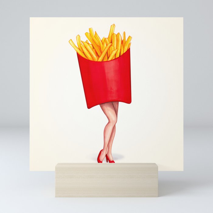 Fries Pin-Up Mini Art Print
