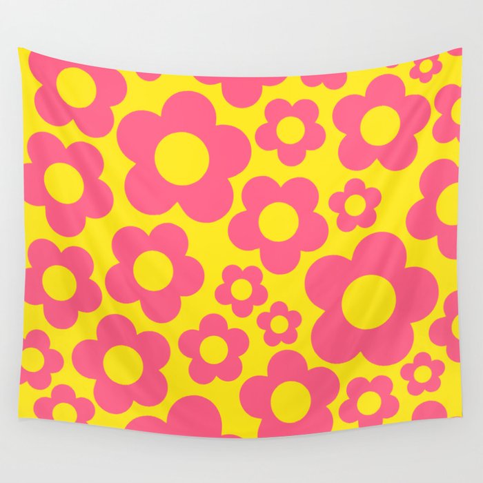 Pink and yellow cheap tapestry