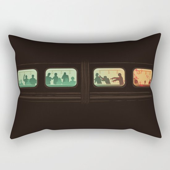 Ground Zero - Zombie Subway Rectangular Pillow