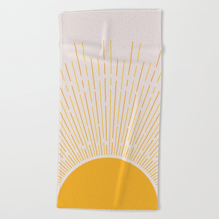 Sun Rise Art, Horizontal boho Sun Beach Towel