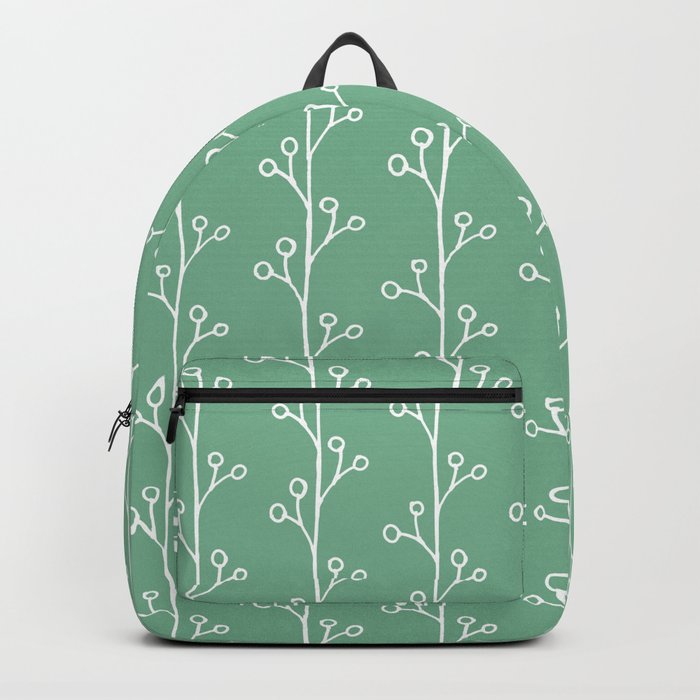 Green and White Vines Backpack