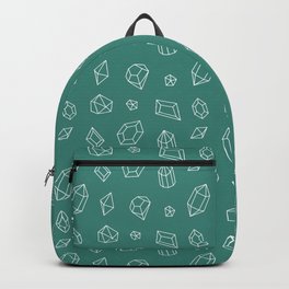 Green Blue and White Gems Pattern Backpack