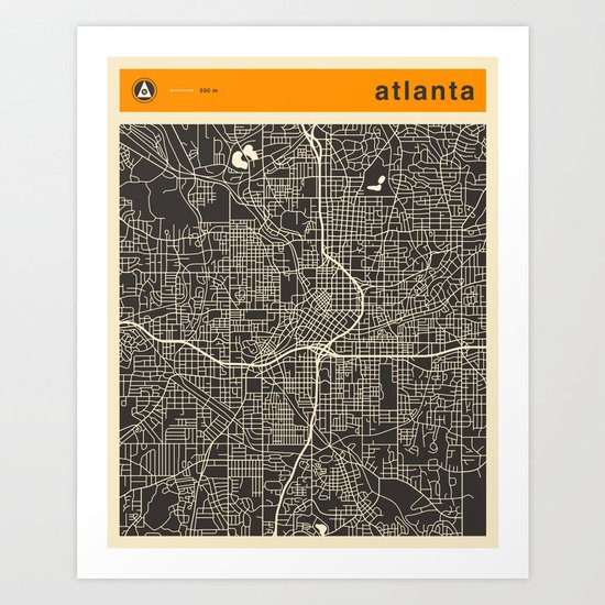 ATLANTA MAP Art Print