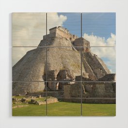 Mexico Photography - Ancient Archaeological Site Under The Cloudy Sky Wood Wall Art