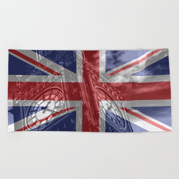 Big Ben - UK Flag Beach Towel