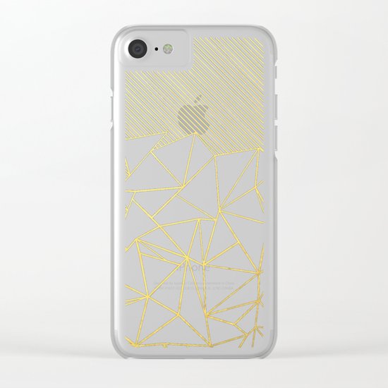 Ab Lines 45 Navy and Gold Clear iPhone Case