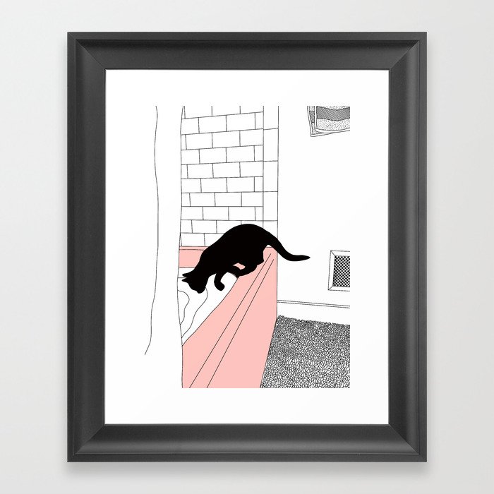 Cat Bath Framed Art Print