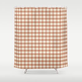Gingham Plaid | Terracotta Shower Curtain