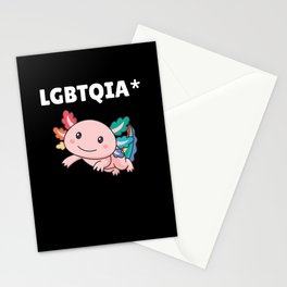 Axolotl - Rainbow Flag LGBT Pride Stationery Card