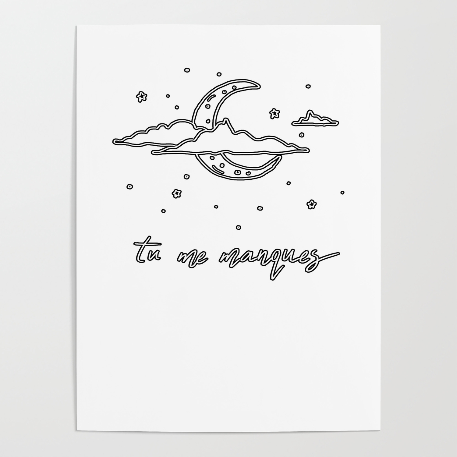 Tu Me Manques Poster By Artin Barton Society6