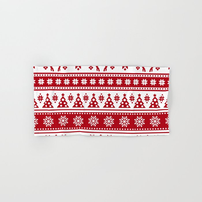 Christmas Holiday Nordic Pattern Cozy Hand & Bath Towel