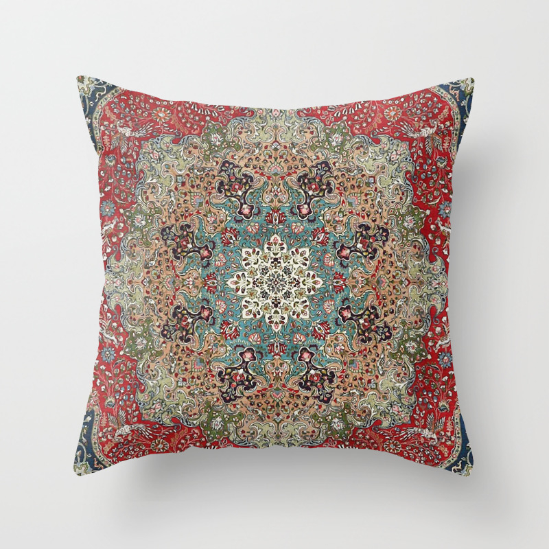 red pattern throw pillows