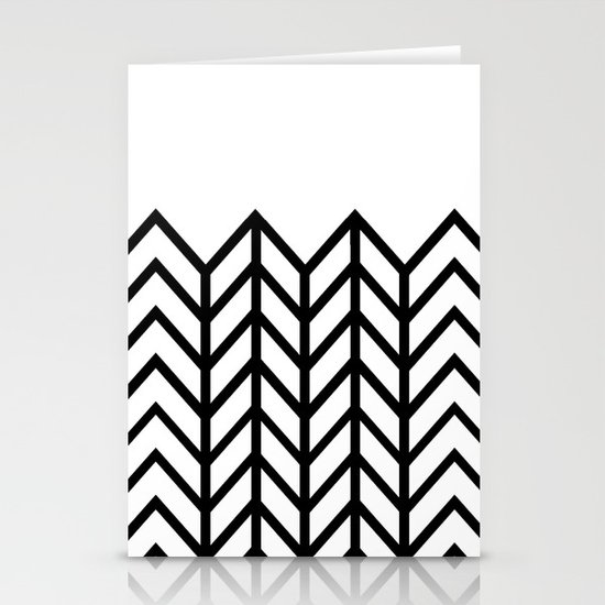 BLACK & WHITE LACE CHEVRON Stationery Cards