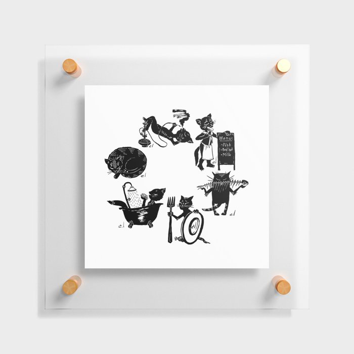 Hour of cats Floating Acrylic Print