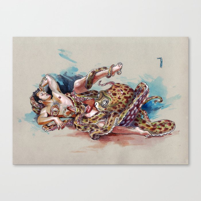 The Fisherman and The Octopus Canvas Print