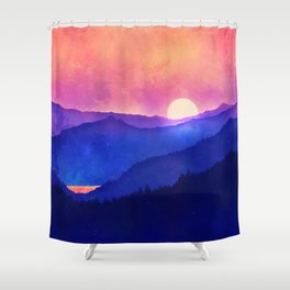 Cobalt Mountains Shower Curtain