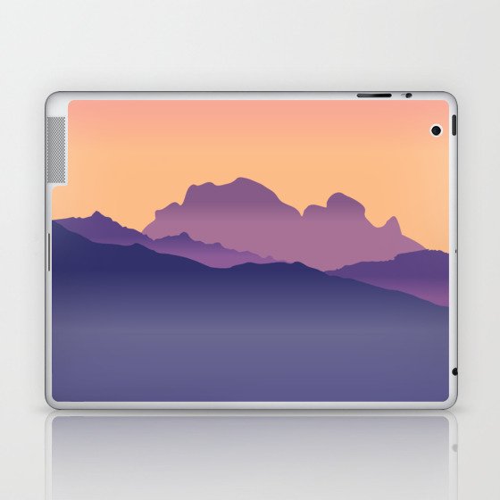Misty Mountains Orange Sunset  Laptop & iPad Skin