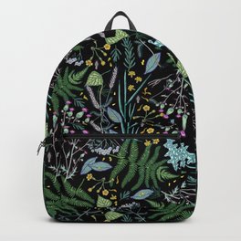 Summer dream. Backpack | Drawing, Midsummer, Botanical, Grass, Summer, Fern, Leaves, Forest, Digital, Dark 
