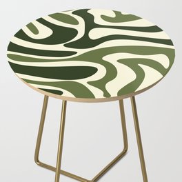 Retro Style Abstract Background - Pine Tree and Dark Olive Green Side Table