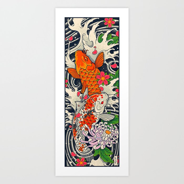 Art of Koi Fish Leggings Art Print